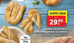 Lidl Burek s hovězím a vepřovým masem / sýrem nabídka