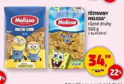 Penny Market TĚSTOVINY MELISSA různé druhy, 500 g nabídka