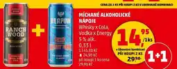 Penny Market MÍCHANÉ ALKOHOLICKÉ NÁPOJE Whisky x Cola, vodka x Energy 5% alk., 0,33 l nabídka