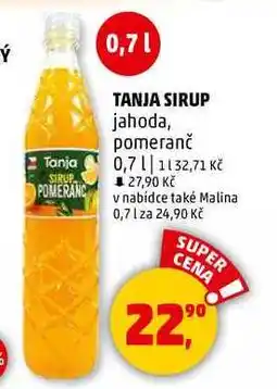 Penny Market TANJA SIRUP jahoda, 0,7 l nabídka