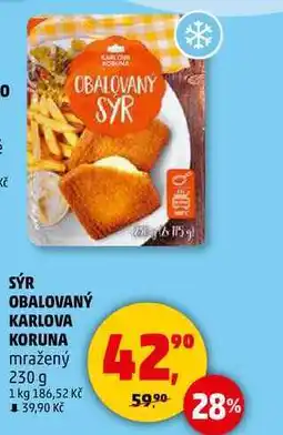 Penny Market SÝR OBALOVANÝ KARLOVA KORUNA mražený, 230 g nabídka