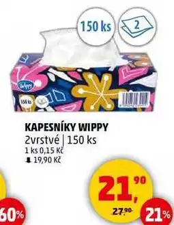 Penny Market KAPESNÍKY WIPPY 2vrstvé, 150 ks nabídka