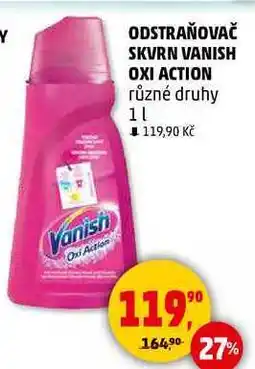 Penny Market ODSTRAŇOVAČ SKVRN VANISH OXI ACTION různé druhy, 1 l nabídka