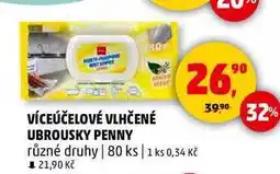 Penny Market VÍCEÚČELOVÉ VLHČENÉ UBROUSKY PENNY různé druhy, 80 ks nabídka