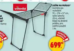Penny Market Vileda SUŠÁK NA PRÁDLO rozměry po rozložení 91 × 174 x 57 cm, sušicí plocha 20 m, 1 ks nabídka