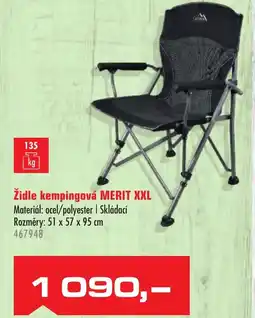 Uni Hobby Židle kempingová MERIT XXL nabídka
