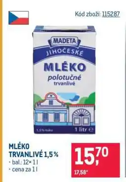 Makro Mléko trvanlivé 1,5 % nabídka