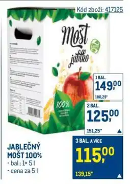 Makro Jablečný mošt 100% nabídka