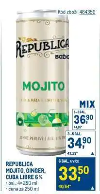 Makro REPUBLICA MOJITO, GINGER, CUBA LIBRE 6% nabídka
