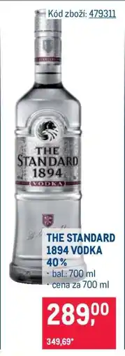 Makro THE STANDARD 1894 VODKA 40 % nabídka