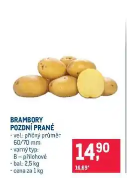 Makro BRAMBORY POZDNÍ PRANÉ nabídka
