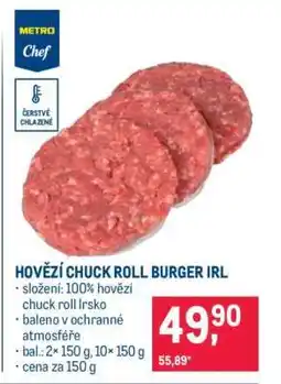 Makro HOVĚZÍ CHUCK ROLL BURGER IRL nabídka