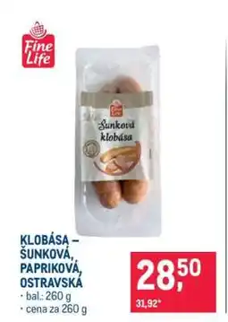 Makro KLOBÁSA – ŠUNKOVÁ, PAPRIKOVÁ, OSTRAVSKÁ nabídka