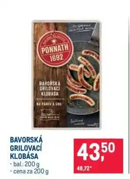 Makro Bavorská grilovací klobása nabídka