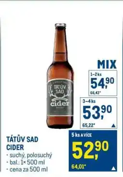 Makro Tátův sad cider nabídka