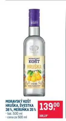 Makro MORAVSKÝ KOŠT HRUŠKA, ŠVESTKA 38%, MERUŇKA 35% nabídka