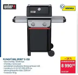 Makro PLYNOVÝ GRIL SPIRIT E-210 nabídka