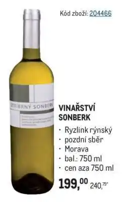 Makro Vinařství Sonberk nabídka