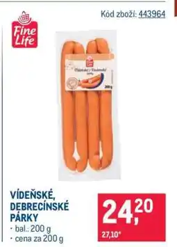 Makro VÍDEŇSKÉ, DEBRECÍNSKÉ PÁRKY nabídka