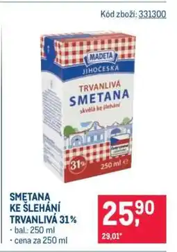 Makro SMETANA KE ŠLEHÁNÍ TRVANLIVÁ 31 % nabídka