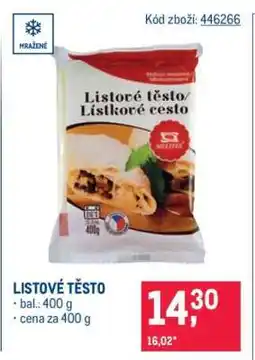 Makro Listové těsto nabídka