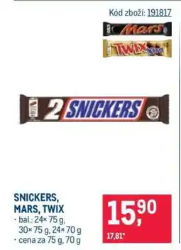 Makro Snickers, Mars, Twix nabídka