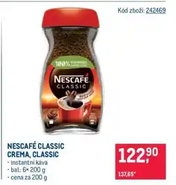 Makro NESCAFÉ CLASSIC CREMA, CLASSIC nabídka