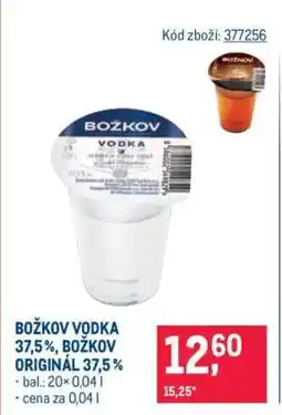 Makro Božkov Vodka 37,5 %, Božkov Originál 37,5 % nabídka