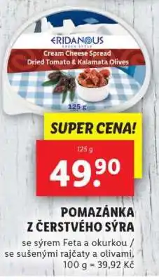 Lidl ERIDANOUS Cream Cheese Spread Dried Tomato & Kalamata Olives nabídka