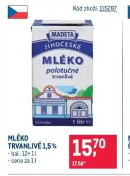 Makro Mléko trvanlivé 1,5% nabídka