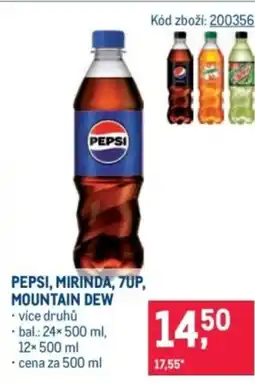 Makro Pepsi, mirinda, 7up, mountain dew nabídka
