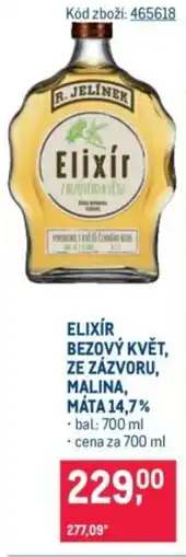 Makro Elixír bezový květ, ze zázvoru, malina, máta 14,7% nabídka