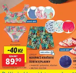 Lidl Dětské koupací kraťasy / šortky / plavky nabídka