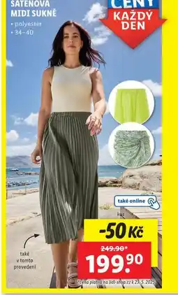 Lidl Saténová midi sukně nabídka