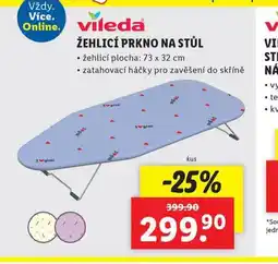 Lidl Vileda žehlící prkno na stůl nabídka