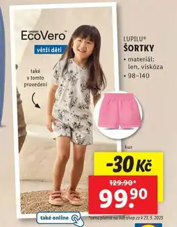 Lidl Šortky nabídka