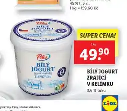Lidl Bílý jogurt zrající v kelímku nabídka
