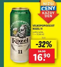 Lidl Pivo velkopopovický kozel 11 nabídka
