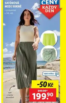 Lidl Saténová midi sukně nabídka
