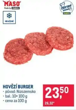 Makro Hovězí burger nabídka
