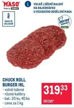 Makro Chuck roll burger irl nabídka