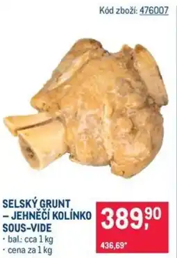 Makro Selský grunt jehněčí kolínko sous-vide nabídka