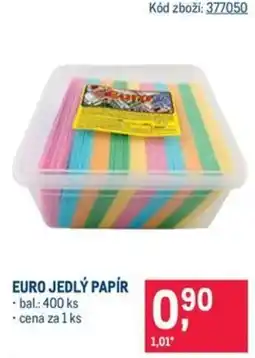 Makro Euro jedlý papír nabídka
