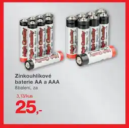 Kik Zinkouhlíkové baterie AA a AAA nabídka