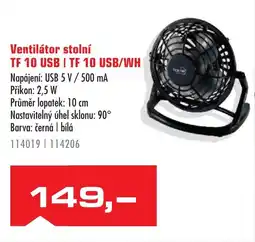 Uni Hobby Ventilátor stolní TF 10 USB I TF 10 USB/WH nabídka