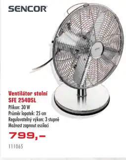 Uni Hobby SENCOR Ventilátor stolní SFE 2540SL nabídka