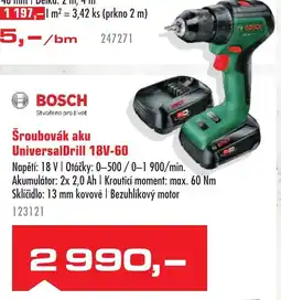 Uni Hobby BOSCH Šroubovák aku UniversalDrill 18V-60 nabídka