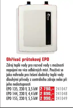 Uni Hobby Ohřívač průtokový EPO nabídka