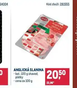 Makro Anglická slanina nabídka