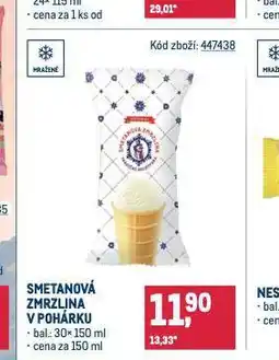 Makro Smetanová zmrzlina v pohárku nabídka